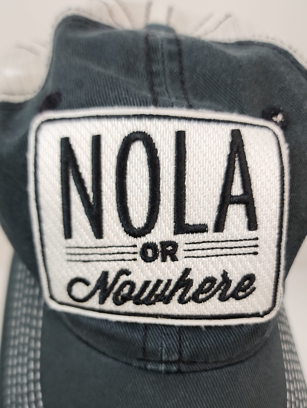 Sarah Ott NOLA or Nowhere Distressed Trucker Hat OS - Picture 6 of 9